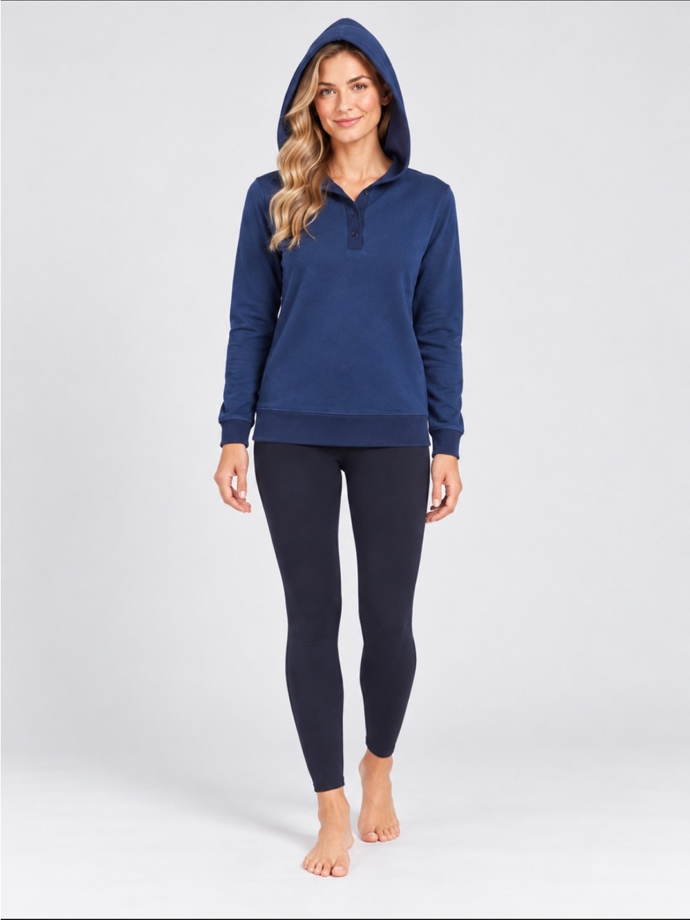 LandsEnd Women’s HOODIE Serious Sweats FRENCH TERRY Relaxed Fit 29.5” Long